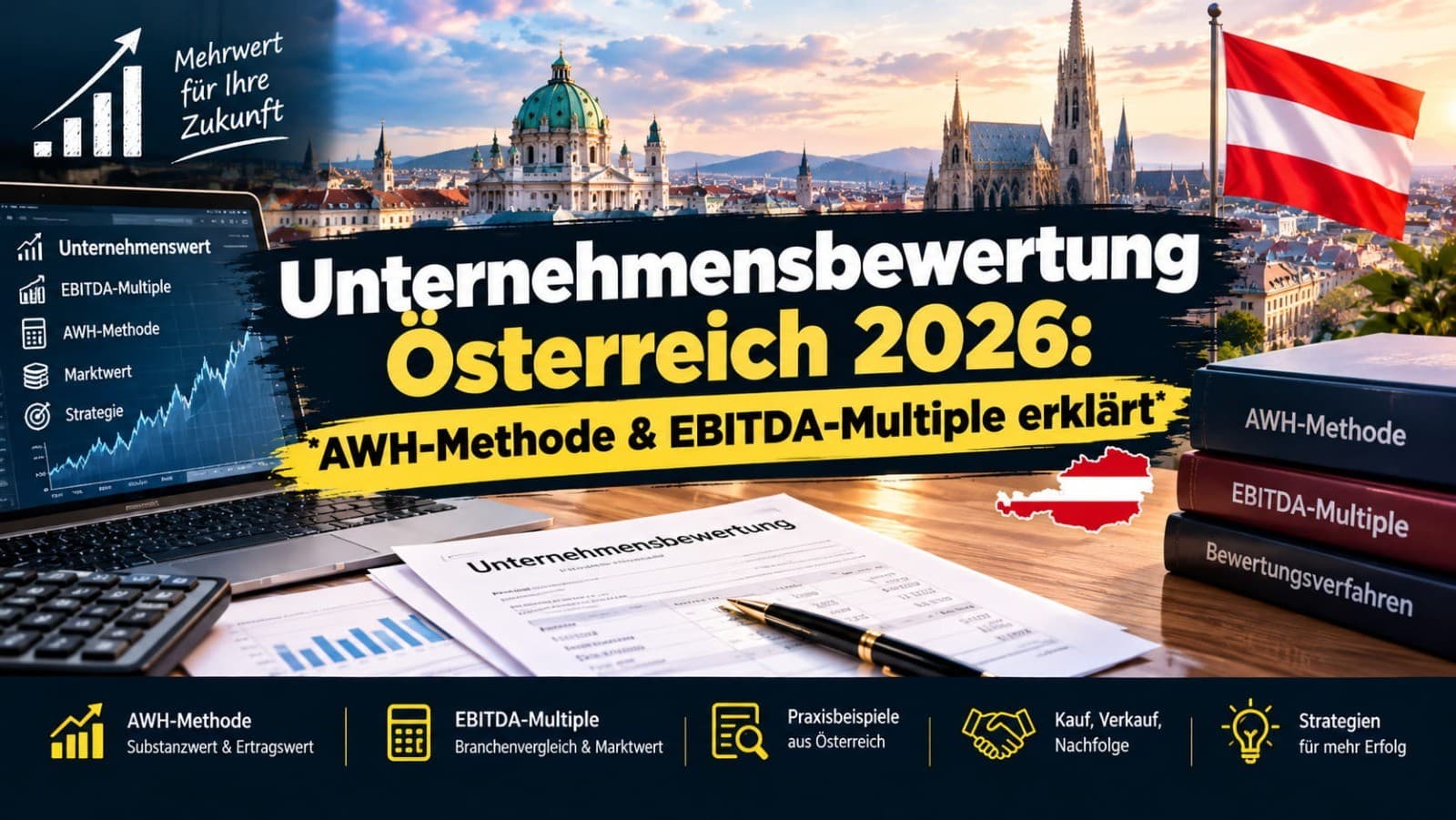 Unternehmensbewertung Österreich 2026: AWH-Methode & EBITDA-Multiple